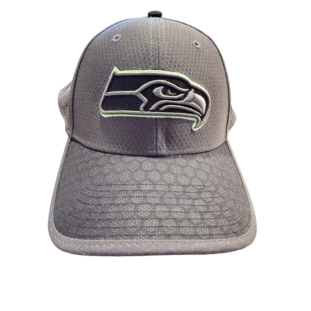 New‎ Era 39THIRTY Seattle Seahawks NFL Hat Grey Stretch Fit Medium-Large Cap